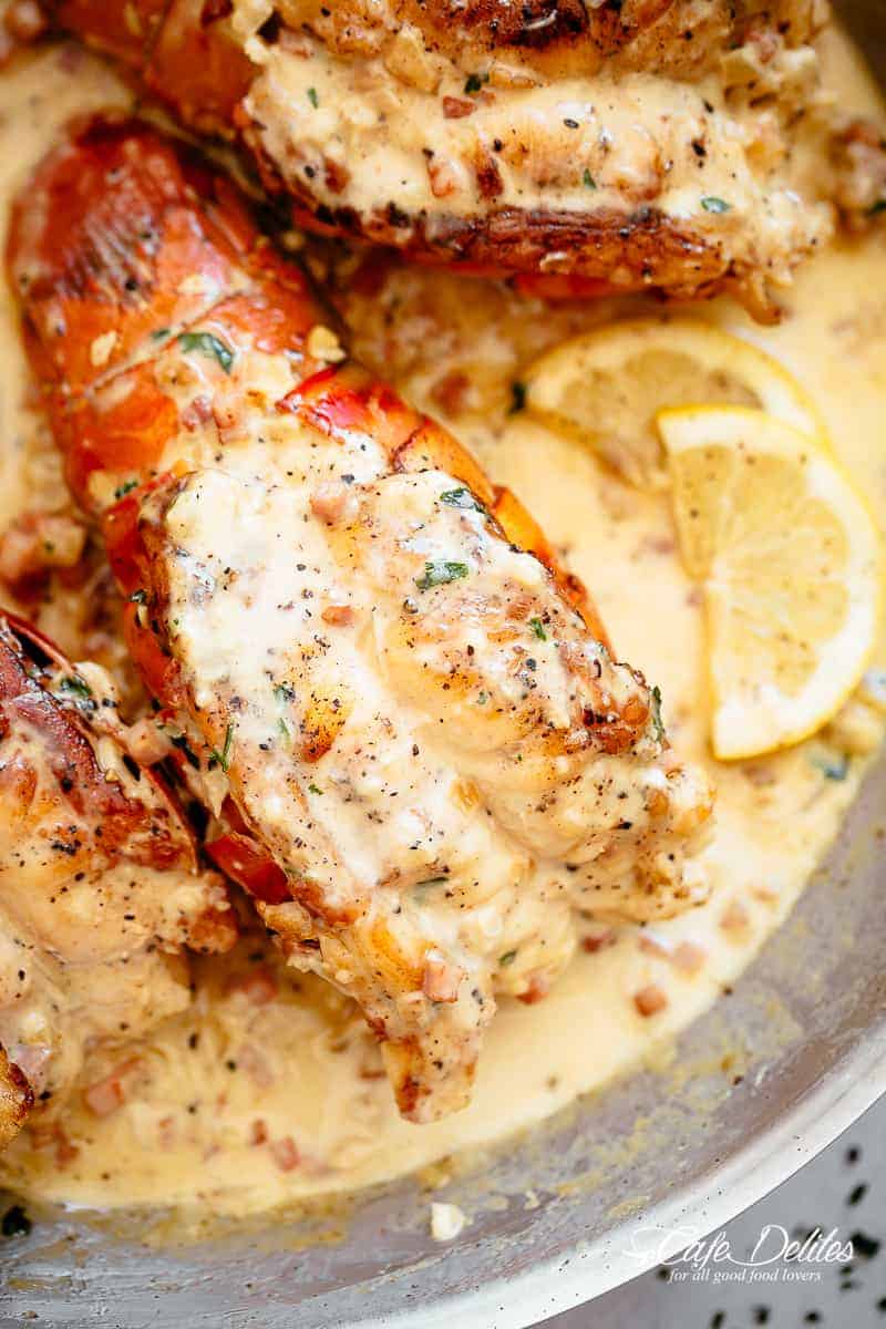 Fine Dining at Home: Easy Lobster Tails with Bacon Cream Sauce